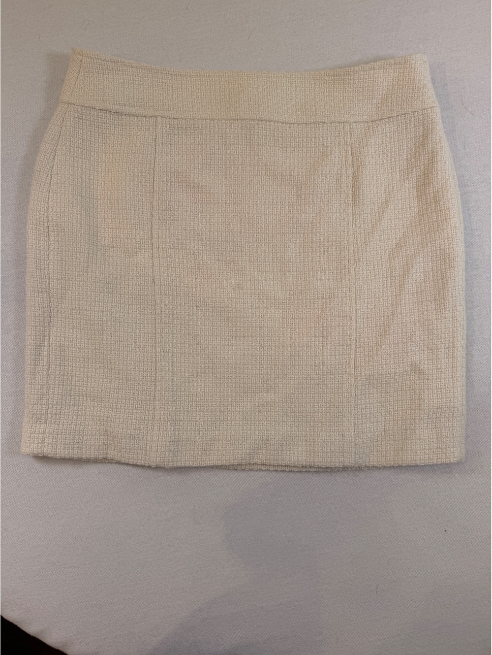 Banana Republic Cream Tweed Wool Blend Mini Skirt 2 Preppy